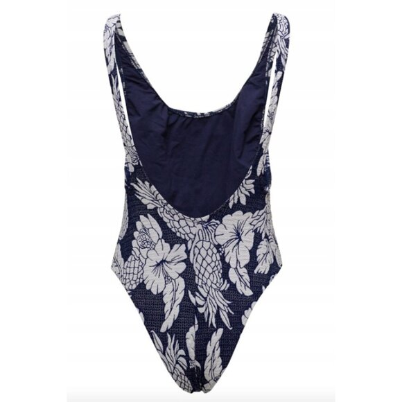 NWT Seafolly blue, white & black tropical floral print one piece swimsuit, 6 - Picture 13 of 16